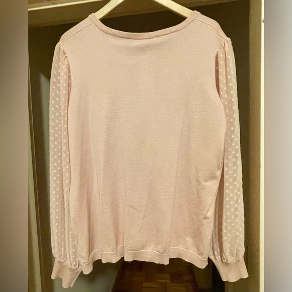 NWT ADRIANNA PAPELL CREW NECK SWISS DOT LONG SLEEVE CARDIGAN WITH BUTTON SIZE XL - Picture 3 of 8